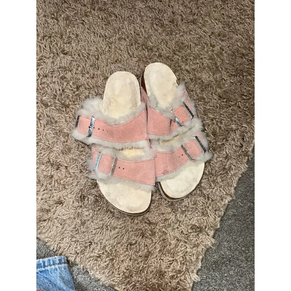 Birkenstock Arizona Shearling in Pink Clay women’s Size 40 9-9.5